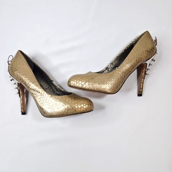 Sam Edelman Gold Evan Studded Heels Size 6.5 - Picture 6 of 7